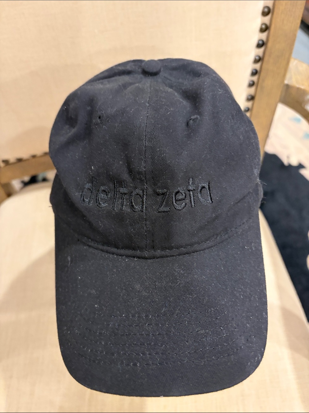 Port & Company Black with Delta Zeta Embroidered Baseball Cap